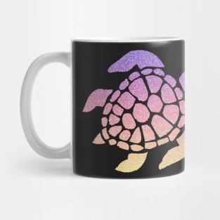 Pastel Sunset Ombre Faux Glitter Turtle Mug